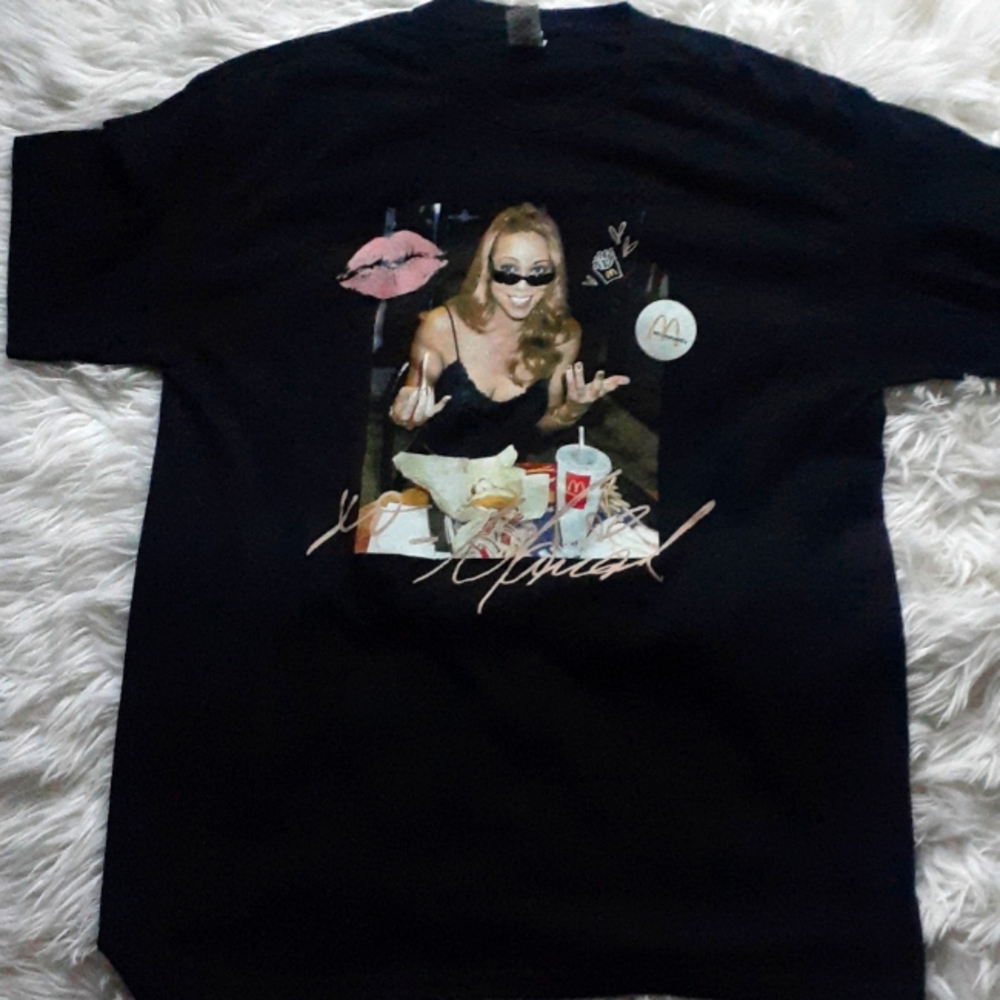 Mariah Carey x McDonald's Limited Edition Black Shirt Gildan Women's Size Large